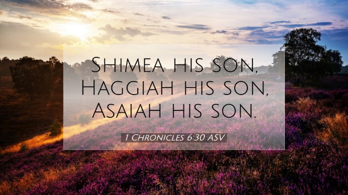 Picture 07 - 1 Chronicles 6:30 ASV Desktop Wallpaper - Shimea his son, Haggiah his son, Asaiah his - Desktop Bible Verse Wallpaper