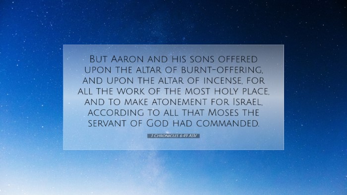 Picture 07 - 1 Chronicles 6:49 ASV Desktop Wallpaper - But Aaron and his sons offered upon the altar of - Desktop Bible Verse Wallpaper
