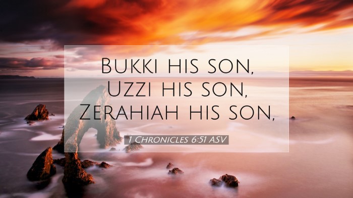 Picture 07 - 1 Chronicles 6:51 ASV Desktop Wallpaper - Bukki his son, Uzzi his son, Zerahiah his - Desktop Bible Verse Wallpaper
