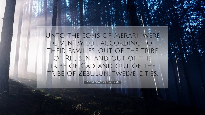 Picture 07 - 1 Chronicles 6:63 ASV Desktop Wallpaper - Unto the sons of Merari `were given' by lot, - Desktop Bible Verse Wallpaper
