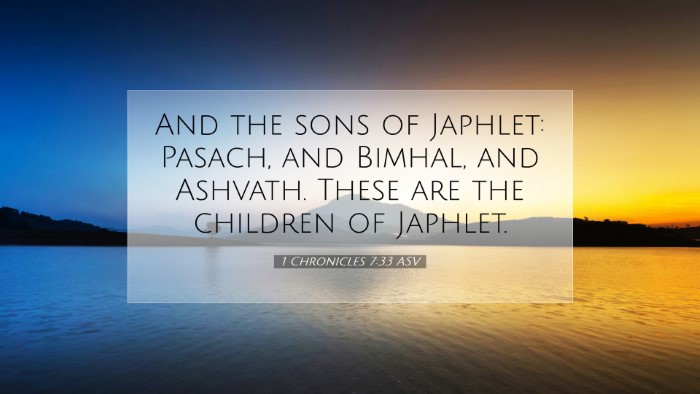 Picture 07 - 1 Chronicles 7:33 ASV Desktop Wallpaper - And the sons of Japhlet: Pasach, and Bimhal, and - Desktop Bible Verse Wallpaper