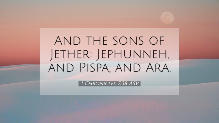 Picture 07 - 1 Chronicles 7:38 ASV Desktop Wallpaper - And the sons of Jether: Jephunneh, and Pispa, and - Desktop Bible Verse Wallpaper