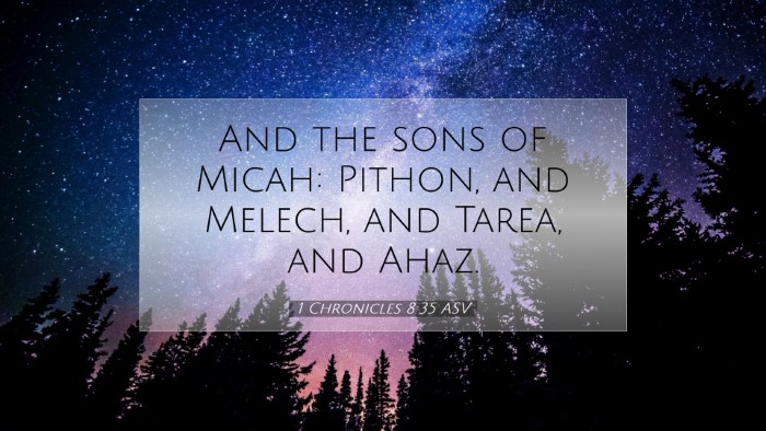 Picture 07 - 1 Chronicles 8:35 ASV Desktop Wallpaper - And the sons of Micah: Pithon, and Melech, and - Desktop Bible Verse Wallpaper