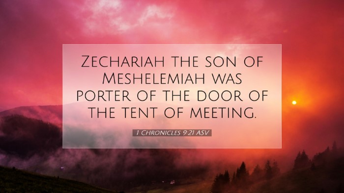 Picture 07 - 1 Chronicles 9:21 ASV Desktop Wallpaper - Zechariah the son of Meshelemiah was porter of - Desktop Bible Verse Wallpaper