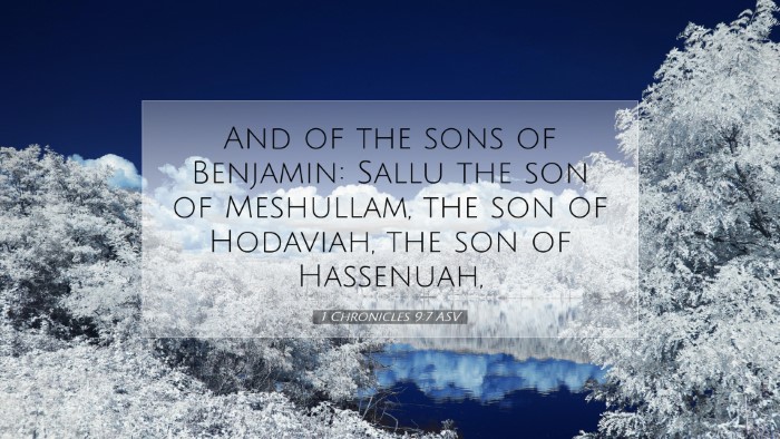 Picture 07 - 1 Chronicles 9:7 ASV Desktop Wallpaper - And of the sons of Benjamin: Sallu the son of - Desktop Bible Verse Wallpaper