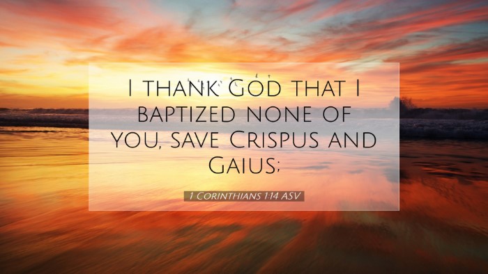 Picture 07 - 1 Corinthians 1:14 ASV Desktop Wallpaper - I thank God that I baptized none of you, save - Desktop Bible Verse Wallpaper