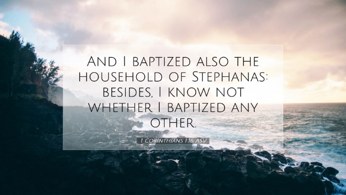 Picture 07 - 1 Corinthians 1:16 ASV Desktop Wallpaper - And I baptized also the household of Stephanas: - Desktop Bible Verse Wallpaper