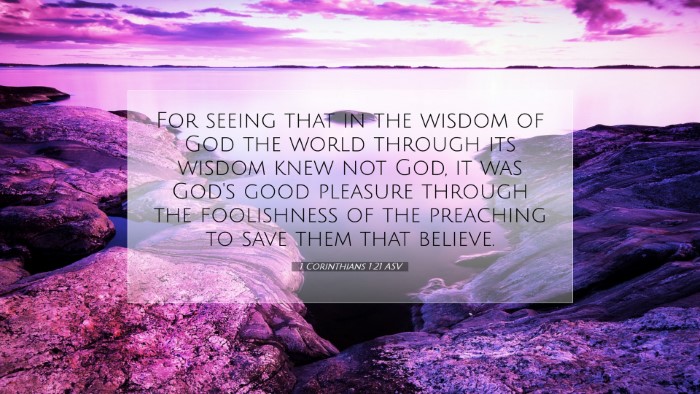 Picture 07 - 1 Corinthians 1:21 ASV Desktop Wallpaper - For seeing that in the wisdom of God the world - Desktop Bible Verse Wallpaper