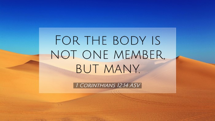 Picture 07 - 1 Corinthians 12:14 ASV Desktop Wallpaper - For the body is not one member, but - Desktop Bible Verse Wallpaper