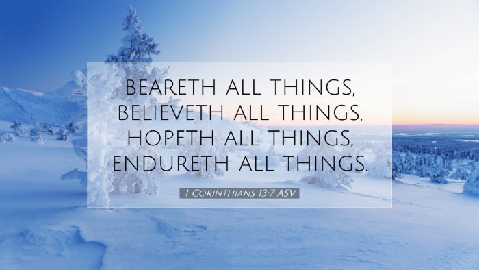 Picture 07 - 1 Corinthians 13:7 ASV Desktop Wallpaper - beareth all things, believeth all things, hopeth - Desktop Bible Verse Wallpaper