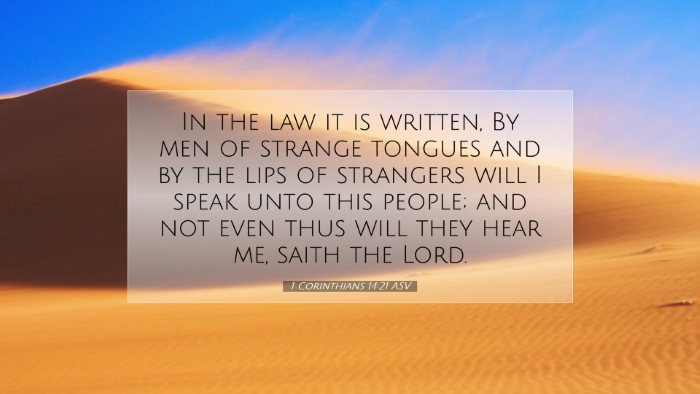 Picture 07 - 1 Corinthians 14:21 ASV Desktop Wallpaper - In the law it is written, By men of strange - Desktop Bible Verse Wallpaper