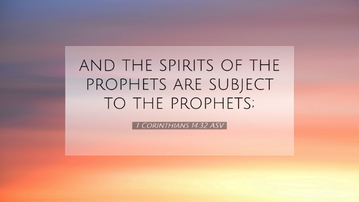 Picture 07 - 1 Corinthians 14:32 ASV Desktop Wallpaper - and the spirits of the prophets are subject to - Desktop Bible Verse Wallpaper