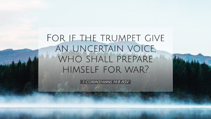 Picture 07 - 1 Corinthians 14:8 ASV Desktop Wallpaper - For if the trumpet give an uncertain voice, who - Desktop Bible Verse Wallpaper