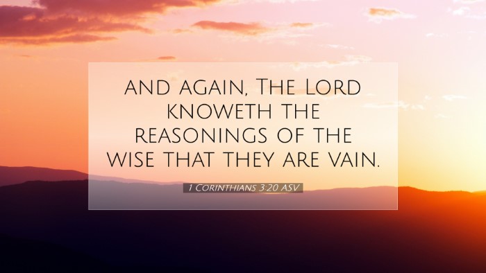 Picture 07 - 1 Corinthians 3:20 ASV Desktop Wallpaper - and again, The Lord knoweth the reasonings of the - Desktop Bible Verse Wallpaper
