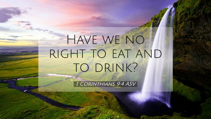 Picture 07 - 1 Corinthians 9:4 ASV Desktop Wallpaper - Have we no right to eat and to - Desktop Bible Verse Wallpaper