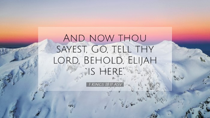 Picture 07 - 1 Kings 18:11 ASV Desktop Wallpaper - And now thou sayest, Go, tell thy lord, Behold, - Desktop Bible Verse Wallpaper