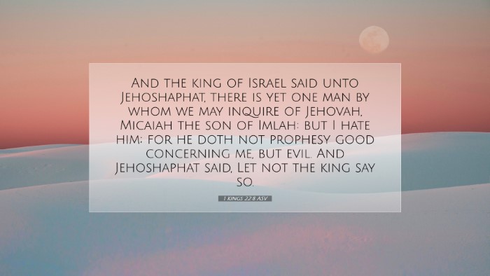 Picture 07 - 1 Kings 22:8 ASV Desktop Wallpaper - And the king of Israel said unto Jehoshaphat, - Desktop Bible Verse Wallpaper