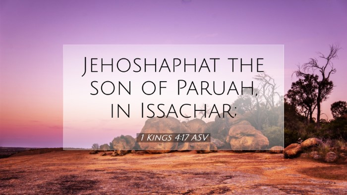 Picture 07 - 1 Kings 4:17 ASV Desktop Wallpaper - Jehoshaphat the son of Paruah, in - Desktop Bible Verse Wallpaper