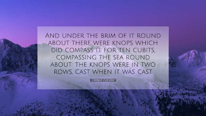 Picture 07 - 1 Kings 7:24 ASV Desktop Wallpaper - And under the brim of it round about there were - Desktop Bible Verse Wallpaper