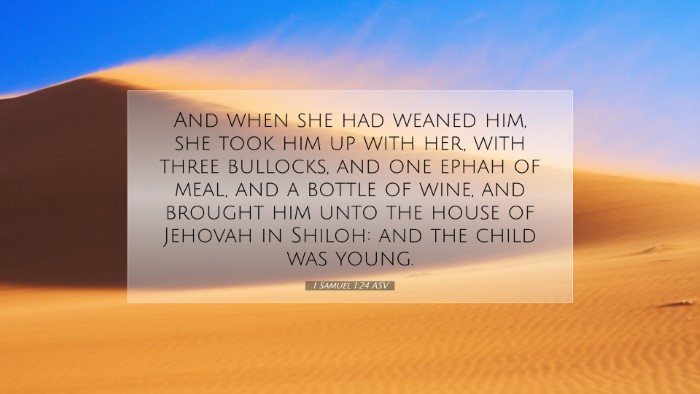 Picture 07 - 1 Samuel 1:24 ASV Desktop Wallpaper - And when she had weaned him, she took him up with - Desktop Bible Verse Wallpaper