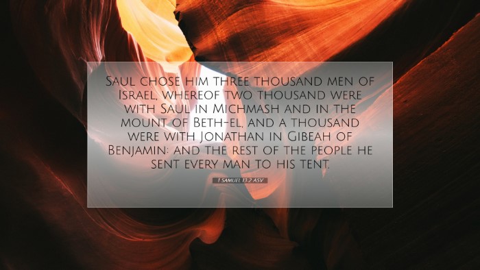 Picture 07 - 1 Samuel 13:2 ASV Desktop Wallpaper - Saul chose him three thousand men of Israel, - Desktop Bible Verse Wallpaper