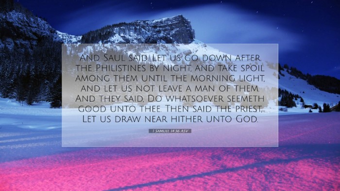 Picture 07 - 1 Samuel 14:36 ASV Desktop Wallpaper - And Saul said, Let us go down after the - Desktop Bible Verse Wallpaper