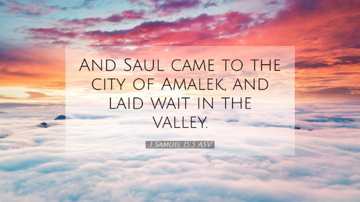 Picture 07 - 1 Samuel 15:5 ASV Desktop Wallpaper - And Saul came to the city of Amalek, and laid - Desktop Bible Verse Wallpaper