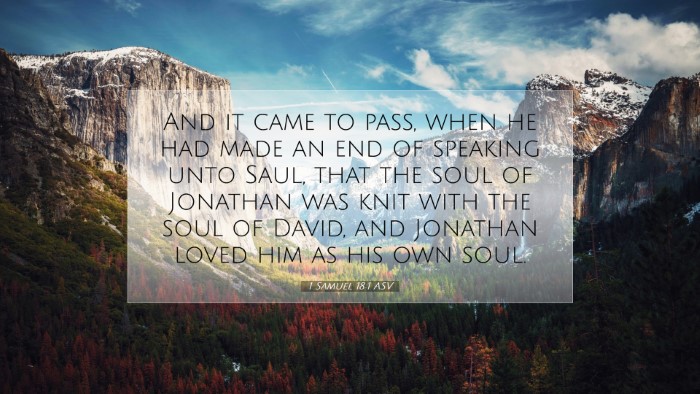 Picture 07 - 1 Samuel 18:1 ASV Desktop Wallpaper - And it came to pass, when he had made an end of - Desktop Bible Verse Wallpaper
