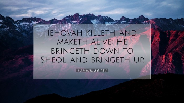 Picture 07 - 1 Samuel 2:6 ASV Desktop Wallpaper - Jehovah killeth, and maketh alive: He bringeth - Desktop Bible Verse Wallpaper
