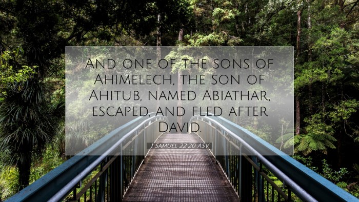 Picture 07 - 1 Samuel 22:20 ASV Desktop Wallpaper - And one of the sons of Ahimelech, the son of - Desktop Bible Verse Wallpaper