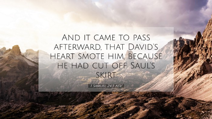 Picture 07 - 1 Samuel 24:5 ASV Desktop Wallpaper - And it came to pass afterward, that David's heart - Desktop Bible Verse Wallpaper