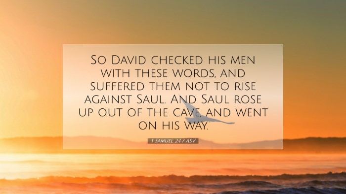Picture 07 - 1 Samuel 24:7 ASV Desktop Wallpaper - So David checked his men with these words, and - Desktop Bible Verse Wallpaper