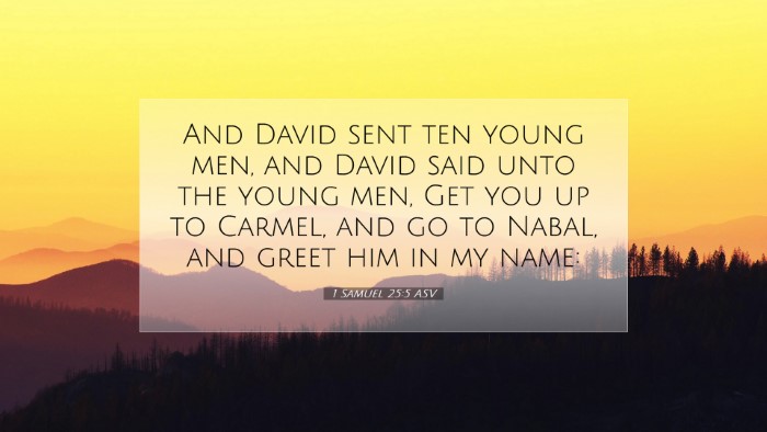 Picture 07 - 1 Samuel 25:5 ASV Desktop Wallpaper - And David sent ten young men, and David said unto - Desktop Bible Verse Wallpaper