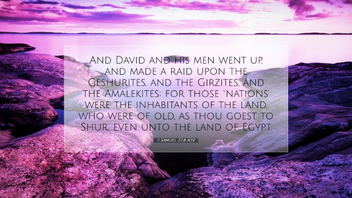 Picture 07 - 1 Samuel 27:8 ASV Desktop Wallpaper - And David and his men went up, and made a raid - Desktop Bible Verse Wallpaper