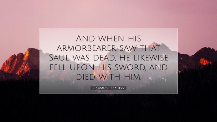 Picture 07 - 1 Samuel 31:5 ASV Desktop Wallpaper - And when his armorbearer saw that Saul was dead, - Desktop Bible Verse Wallpaper