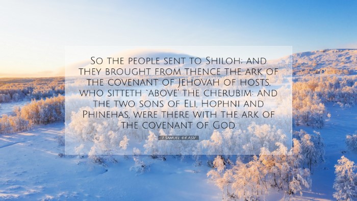 Picture 07 - 1 Samuel 4:4 ASV Desktop Wallpaper - So the people sent to Shiloh; and they brought - Desktop Bible Verse Wallpaper