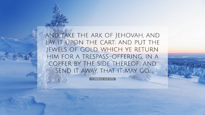 Picture 07 - 1 Samuel 6:8 ASV Desktop Wallpaper - and take the ark of Jehovah, and lay it upon the - Desktop Bible Verse Wallpaper