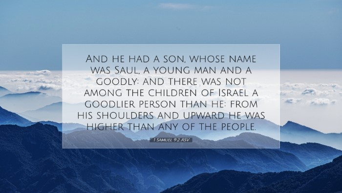 Picture 07 - 1 Samuel 9:2 ASV Desktop Wallpaper - And he had a son, whose name was Saul, a young - Desktop Bible Verse Wallpaper