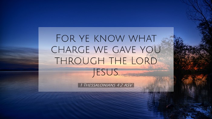 Picture 07 - 1 Thessalonians 4:2 ASV Desktop Wallpaper - For ye know what charge we gave you through the - Desktop Bible Verse Wallpaper
