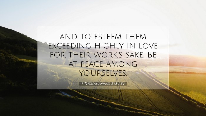 Picture 07 - 1 Thessalonians 5:13 ASV Desktop Wallpaper - and to esteem them exceeding highly in love for - Desktop Bible Verse Wallpaper