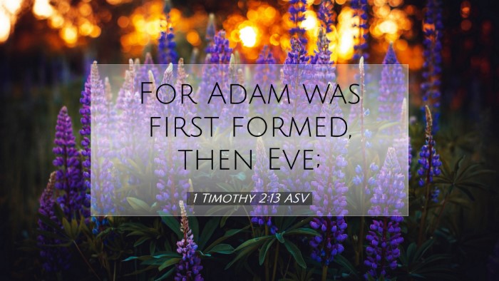 Picture 07 - 1 Timothy 2:13 ASV Desktop Wallpaper - For Adam was first formed, then - Desktop Bible Verse Wallpaper