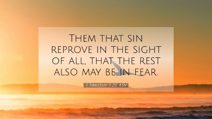 Picture 07 - 1 Timothy 5:20 ASV Desktop Wallpaper - Them that sin reprove in the sight of all, that - Desktop Bible Verse Wallpaper
