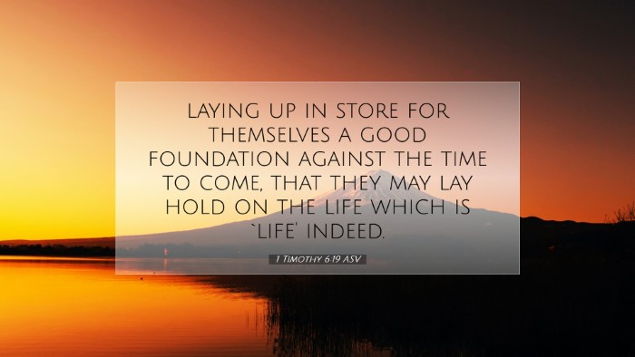 Picture 07 - 1 Timothy 6:19 ASV Desktop Wallpaper - laying up in store for themselves a good - Desktop Bible Verse Wallpaper