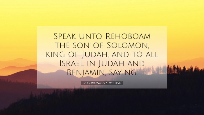 Picture 07 - 2 Chronicles 11:3 ASV Desktop Wallpaper - Speak unto Rehoboam the son of Solomon, king of - Desktop Bible Verse Wallpaper