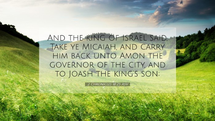 Picture 07 - 2 Chronicles 18:25 ASV Desktop Wallpaper - And the king of Israel said, Take ye Micaiah, and - Desktop Bible Verse Wallpaper