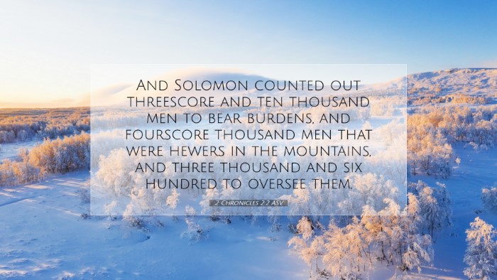 Picture 07 - 2 Chronicles 2:2 ASV Desktop Wallpaper - And Solomon counted out threescore and ten - Desktop Bible Verse Wallpaper