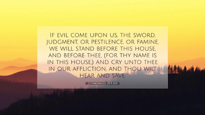 Picture 07 - 2 Chronicles 20:9 ASV Desktop Wallpaper - If evil come upon us, the sword, judgment, or - Desktop Bible Verse Wallpaper