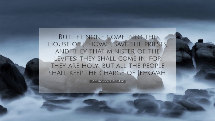Picture 07 - 2 Chronicles 23:6 ASV Desktop Wallpaper - But let none come into the house of Jehovah, save - Desktop Bible Verse Wallpaper