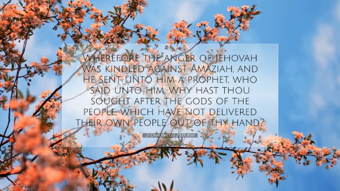 Picture 07 - 2 Chronicles 25:15 ASV Desktop Wallpaper - Wherefore the anger of Jehovah was kindled - Desktop Bible Verse Wallpaper
