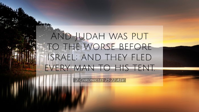 Picture 07 - 2 Chronicles 25:22 ASV Desktop Wallpaper - And Judah was put to the worse before Israel; and - Desktop Bible Verse Wallpaper